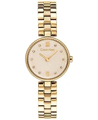 Calvin Klein Women's Gleam Gold-Tone Stainless Steel Bracelet Watch 24mm
