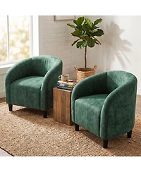 Accent Chair Set of 2 Armchair for Living Room Barrel Club Chair with Soft Padded Seat and Sturdy Legs for Bedroom Waiting Room Reception Chairs