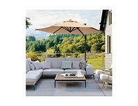 Clihome 9 Ft Cantilever Patio Umbrella with Vented Top and Sun-Protective Canopy