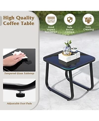 Sugift 2 Rocking Bistro Chairs and Glass-Top Table for Porch Yard Balcony