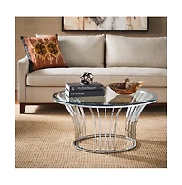 iNSPIRE Q Chrome Finish Coffee Table With Glass Top