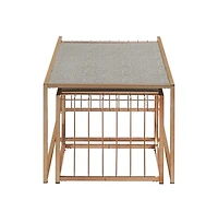 iNSPIRE Q Textured Mirror Top Nesting Coffee Table