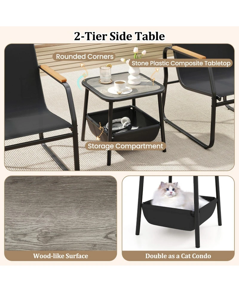 Sugift Patio Furniture Set Outdoor Bistro Conversation Set