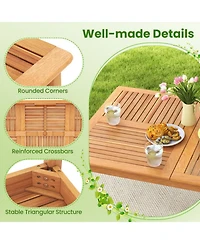 Sugift 9-Piece Patio Dining Set Acacia Wood Rectangular Table with 8 Chairs