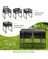 Sugift 3-Piece Outdoor Dining Set with Folding Backrest and Seat Cushions