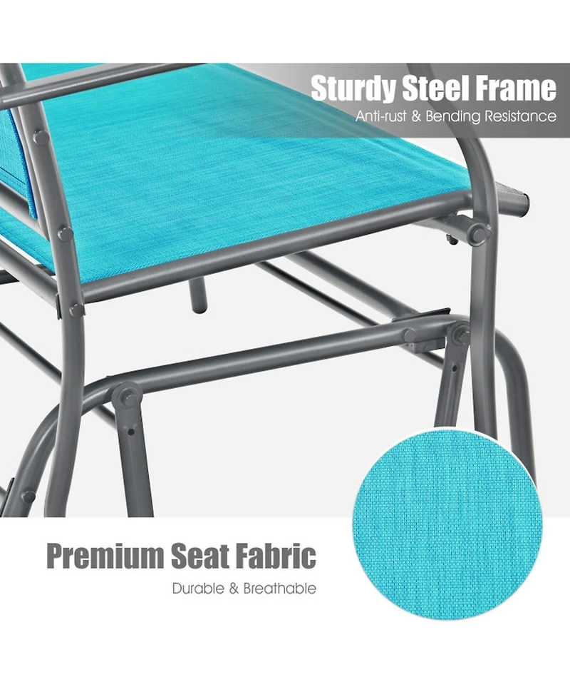 Sugift Iron Patio Rocking Chair for Outdoor Backyard