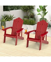 Gouun 2-Piece Adirondack Chair Set Adult and Kid Hips Build with Cup Holder