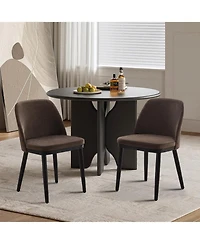gaomon Set of 2 Upholstered Modern Dining Chairs, Thick Cushions And Solid Wood Legs Kitchen Seating