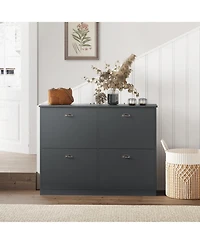 sumyeg Storage Cabinet with Anti-Tipping Device Flip-Top Shoe Adjustable Layer