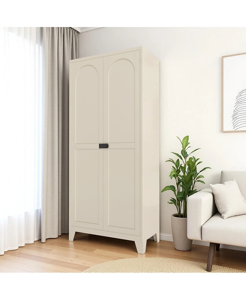 sumyeg Shapely Doors Cabinet Metal Storage with and Adjustable Shelves