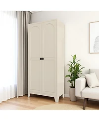 sumyeg Shapely Doors Cabinet Metal Storage with and Adjustable Shelves