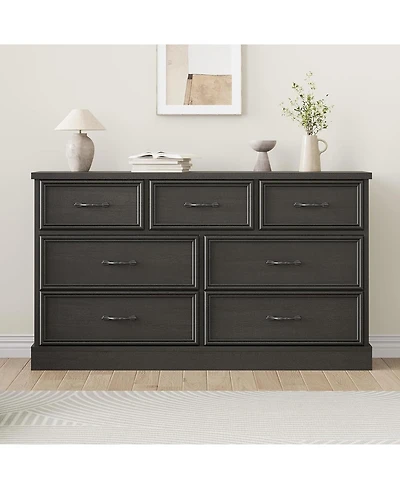 gaomon 7 Drawer Dresser for Bedroom, 55" Wide Wooden Dressers with Metal Handle
