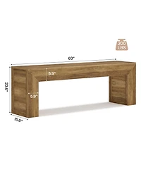 Tribesigns Farmhouse Entryway Bench, 63" Long Wooden Indoor Shoe Bench Seat, End of Bed Bench