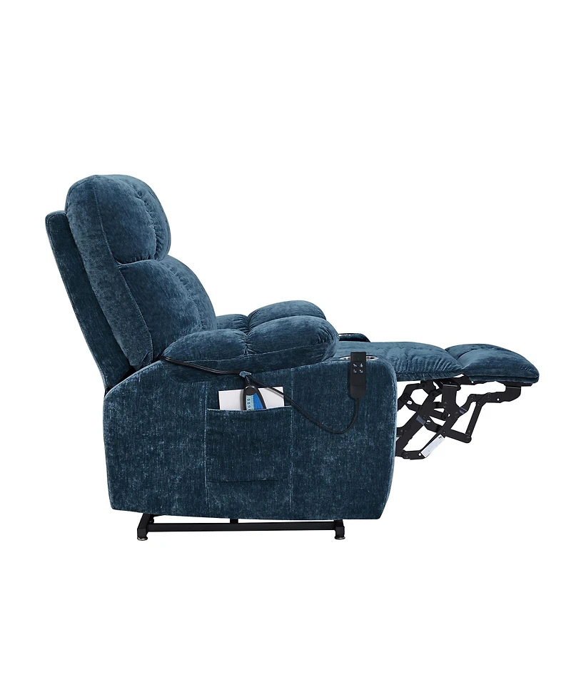 Clihome Dual Motor Power Lift Recliner Chair for Elderly Infinite Position Lay Flat 180degree(s) Recliner with Heat Massage