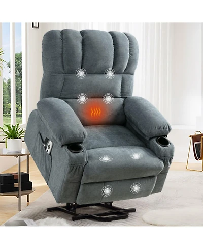 Clihome Power Electric massage lift recliner chair, suitable for the elderly, with heating and vibration functions, Usb