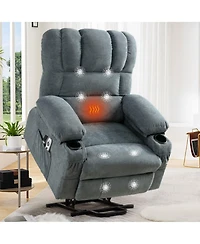Clihome Power Electric massage lift recliner chair, suitable for the elderly, with heating and vibration functions, Usb