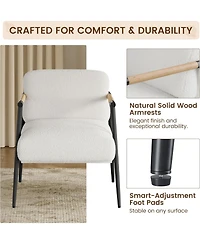 gaomon Set of 2 Modern Accent Chairs - Cozy Reading Chair with Metal Frame, Soft Cushion and Wood Armrest for Bedroom and Living Room