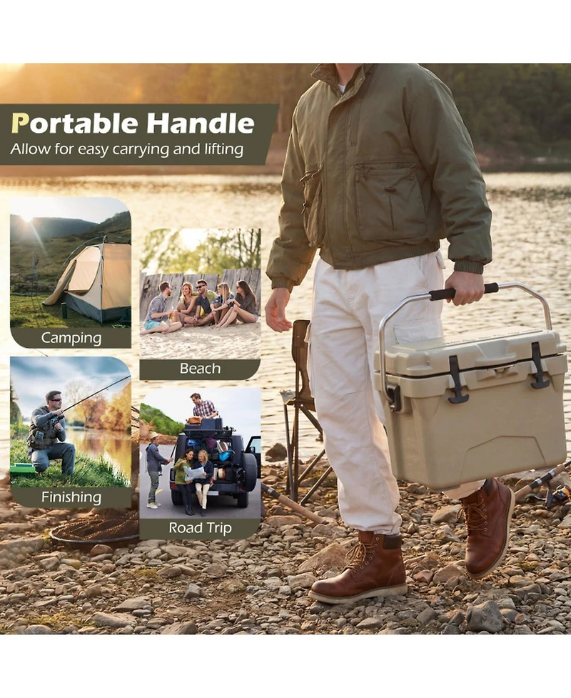 Sugift 20 Quart Portable Hard Cooler with Built-in Ruler and Bottle Opener