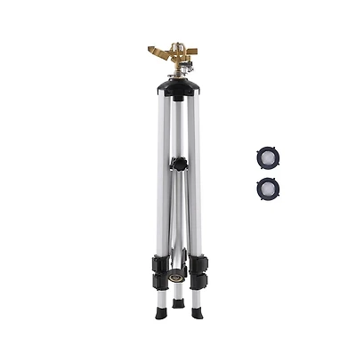 Sugift Impact Tripod Sprinkler 360 Degree Brass Head Adjustable Height