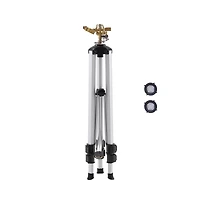 Sugift Impact Tripod Sprinkler 360 Degree Brass Head Adjustable Height