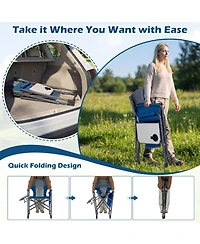 Sugift Folding Camping Chair with Cup Holder and Storage Pocket