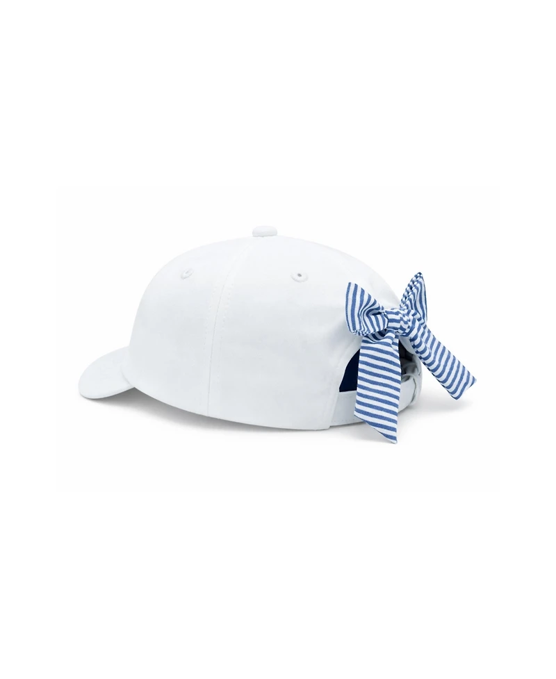 Bits & Bows Girls and Little/Big M/L- S/M American Flag Bow Baseball Hat