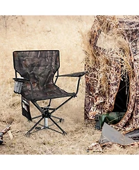 Sugift 360degree(s) Swivel Portable Foldable Hunting Chair Set of 2 with 600D Oxford Fabric