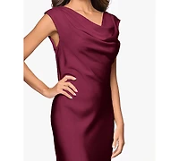 Betsy & Adam Petite Cowl Neck Gown