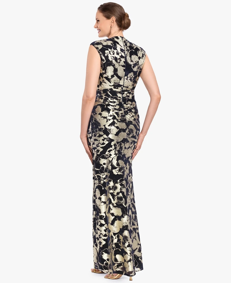 Betsy & Adam Petite Crinkle Detail Gown