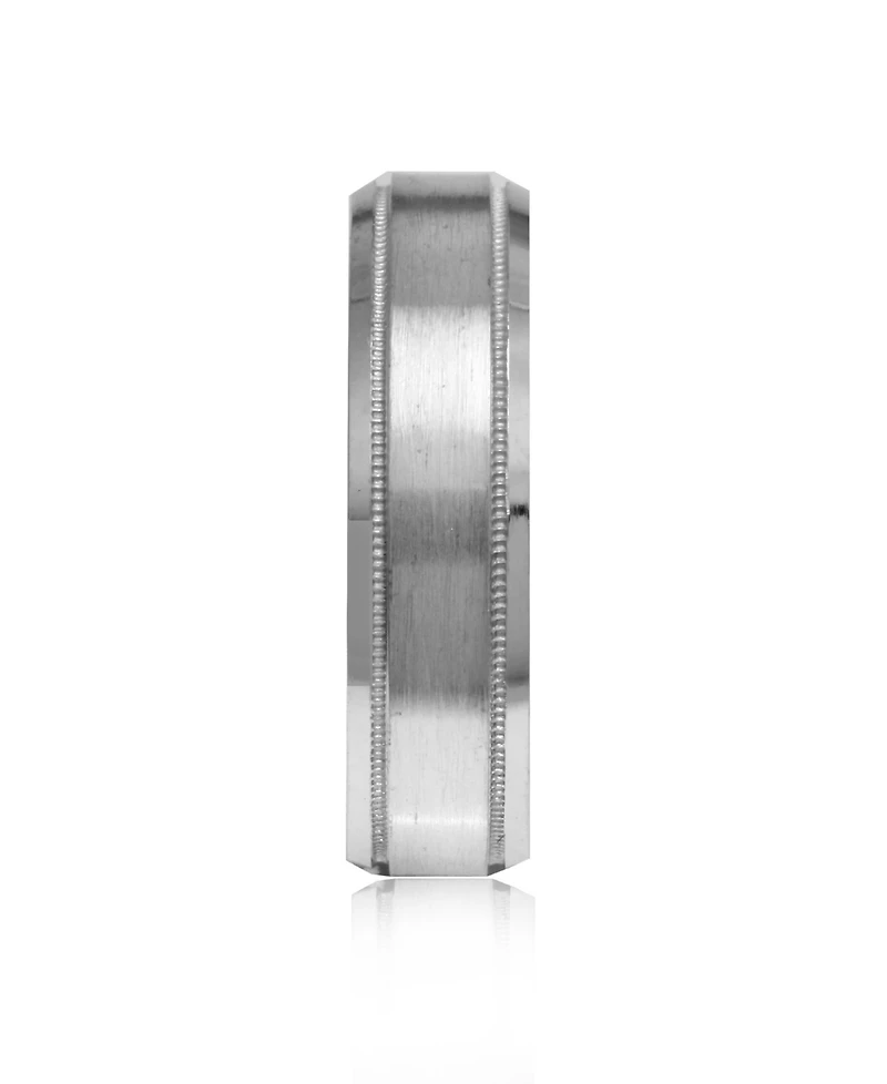 Men's 14k White Gold Ring, Engraved 6mm Band (Size 6-13)