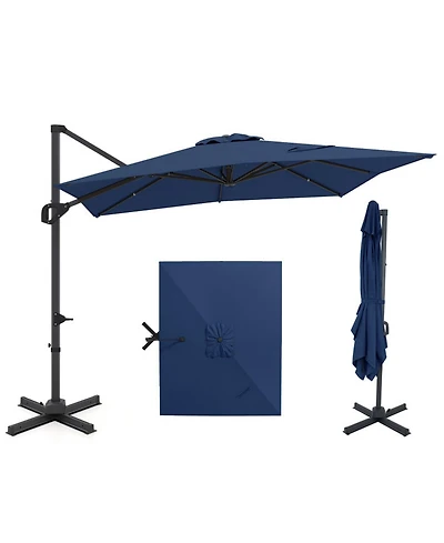Sugift 11 x 9 Feet Cantilever Patio Umbrella with 360 Rotation and Easy Tilt Adjustment