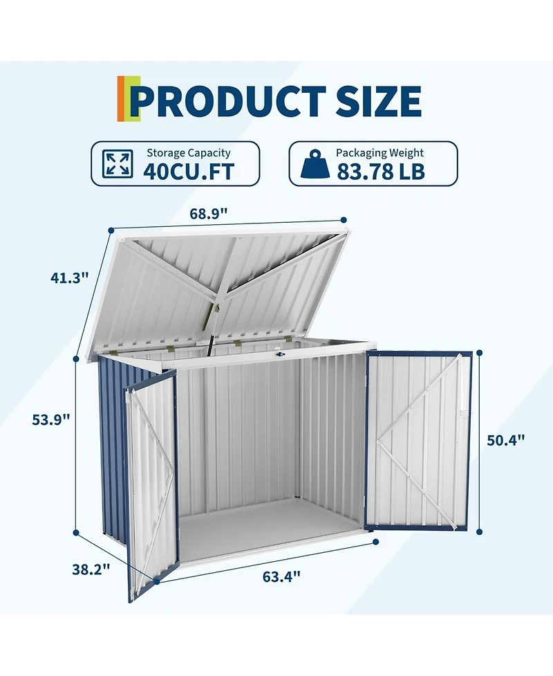 gaomon Spacious Weather-Double Front Doors and Top Opening - Secure and Durable Waste Bin Enclosure