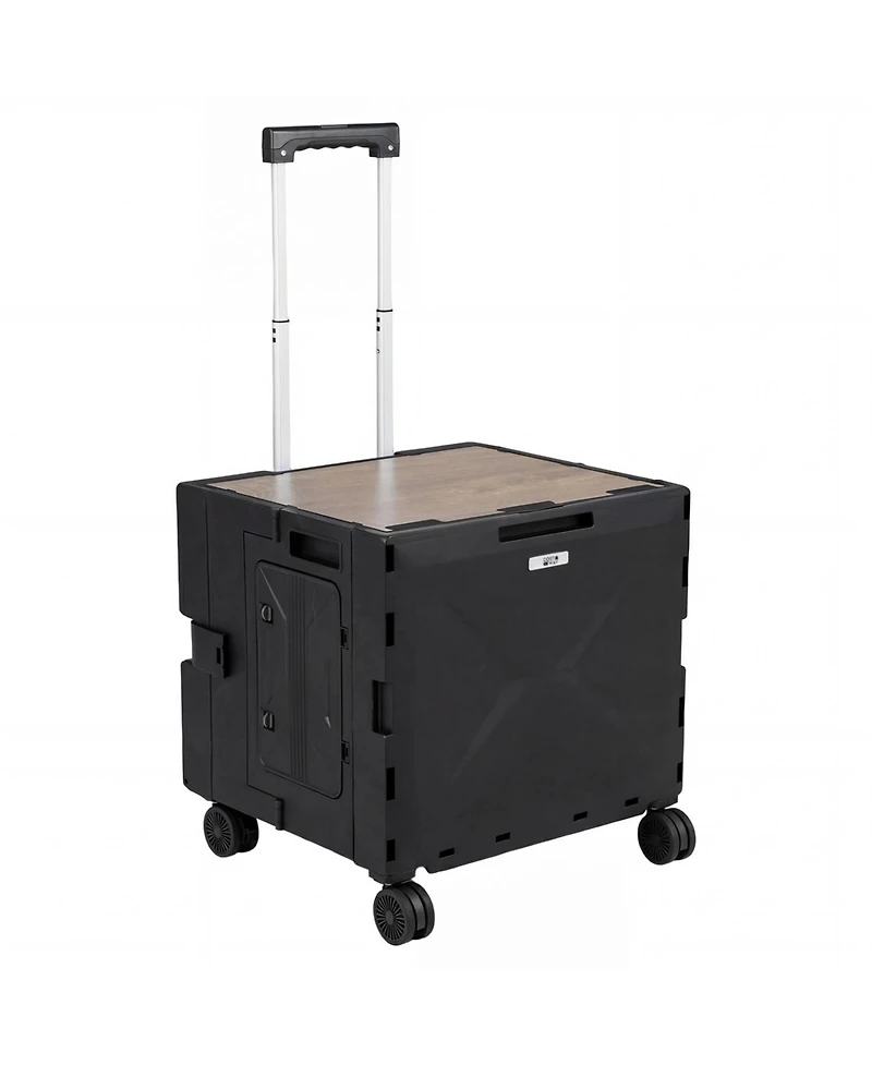 Mecale Foldable Utility Cart on 4 Rotating Wheels with Cup Holder, 75-l Capacity