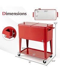 Sugift Portable Patio Cooler with Bottom Storage Shelf and Bottle Opener