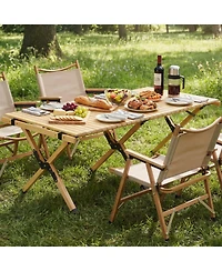 Sugift 48 inches Folding Camping Table with Carry Bag for Backyard