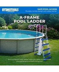 Swimline A-Frame Above Ground Pool Ladder with Barrier for 48" to 52" Pool Height