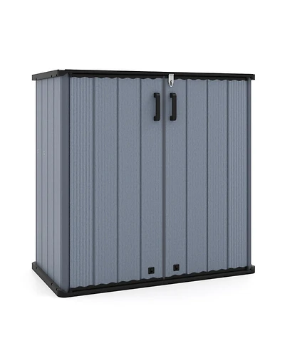 Gouun Outdoor Storage Shed All-Weather Box with Lockable Door Build