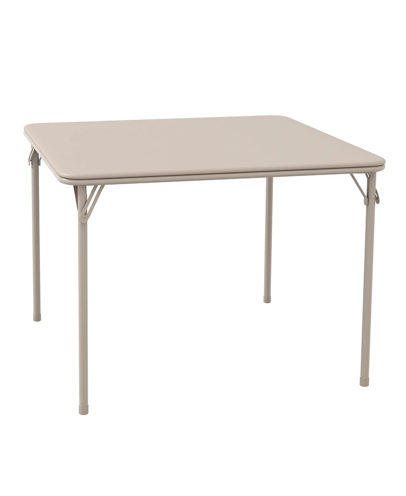 homfan Square Folding Card Table with Pu Leather Surface, Metal Frame