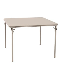 homfan Square Folding Card Table with Pu Leather Surface, Metal Frame