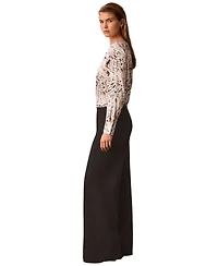 Calvin Klein Petite Printed Boat Neck Blouse