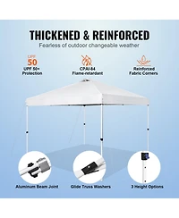 Vevor Pop Up Canopy Party Tent 10 x 10 ft with Portable Bag for Camping White
