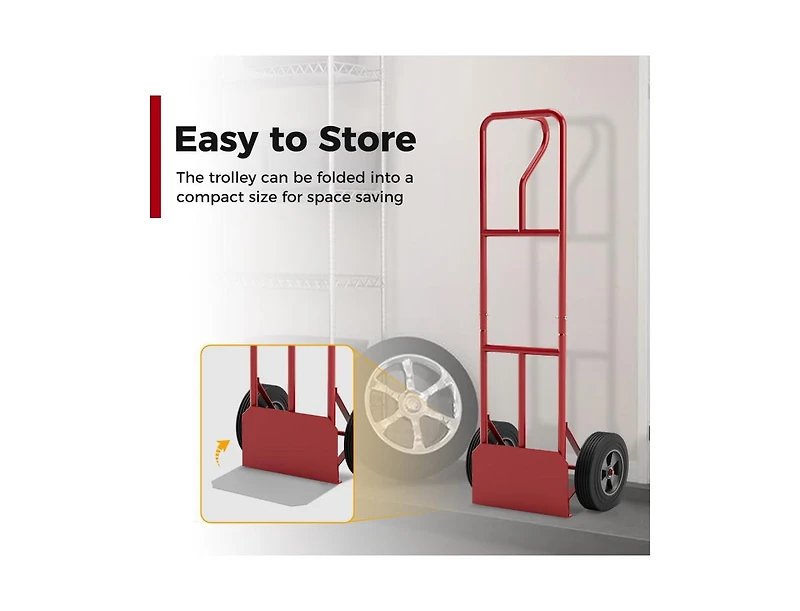 Sugift 660 lbs P-Handle Hand Truck with Foldable Load Plate