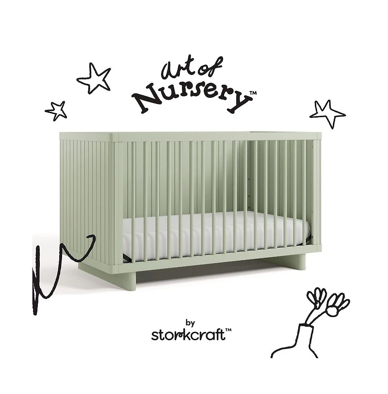 Storkcraft Kyoto Deluxe Convertible Crib with Bonus Toddler Guardrail