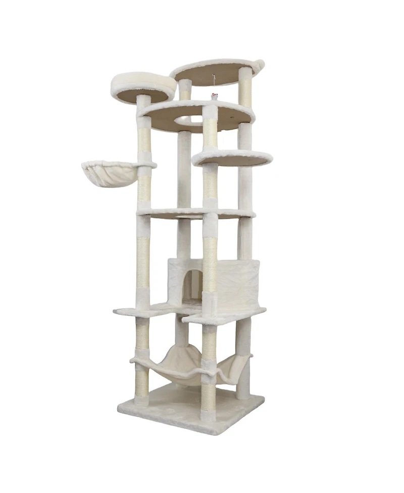 Streamdale Furniture 78'' Cat Tree Tower with Large Condo Sisal Scratching Post and Hammock