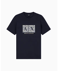 A|X Armani Exchange Men's Short Sleeve Boxed All-Over Logo Slim Fit T-Shirt