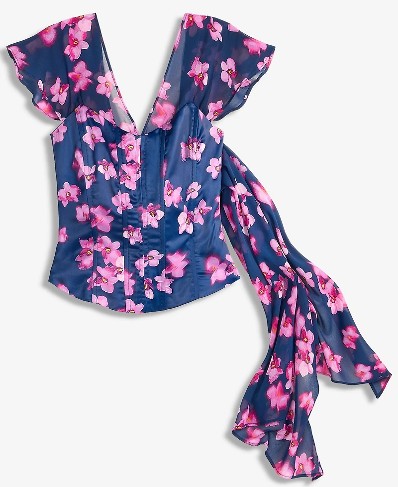 Jonathan Cohen X Macy's Women's Flutter-Sleeve V-Neck Bustier Top, Exclusive