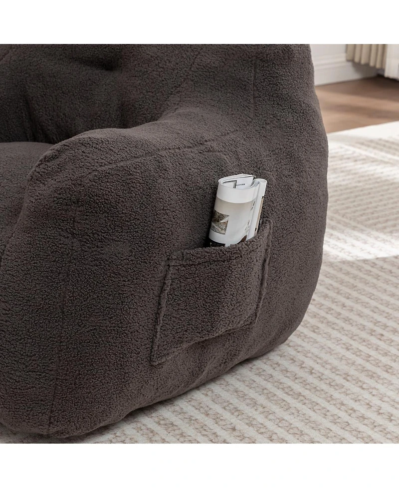 Streamdale Furniture Bean Bag Sofa Chair with Armrests and High-Density Foam