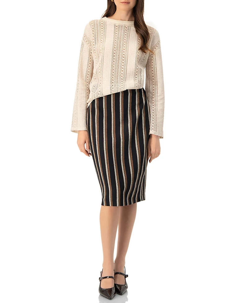 Ivonne Women's Straight Jacquard Blouse