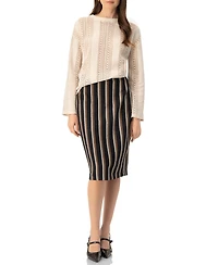 Ivonne Women's Straight Jacquard Blouse