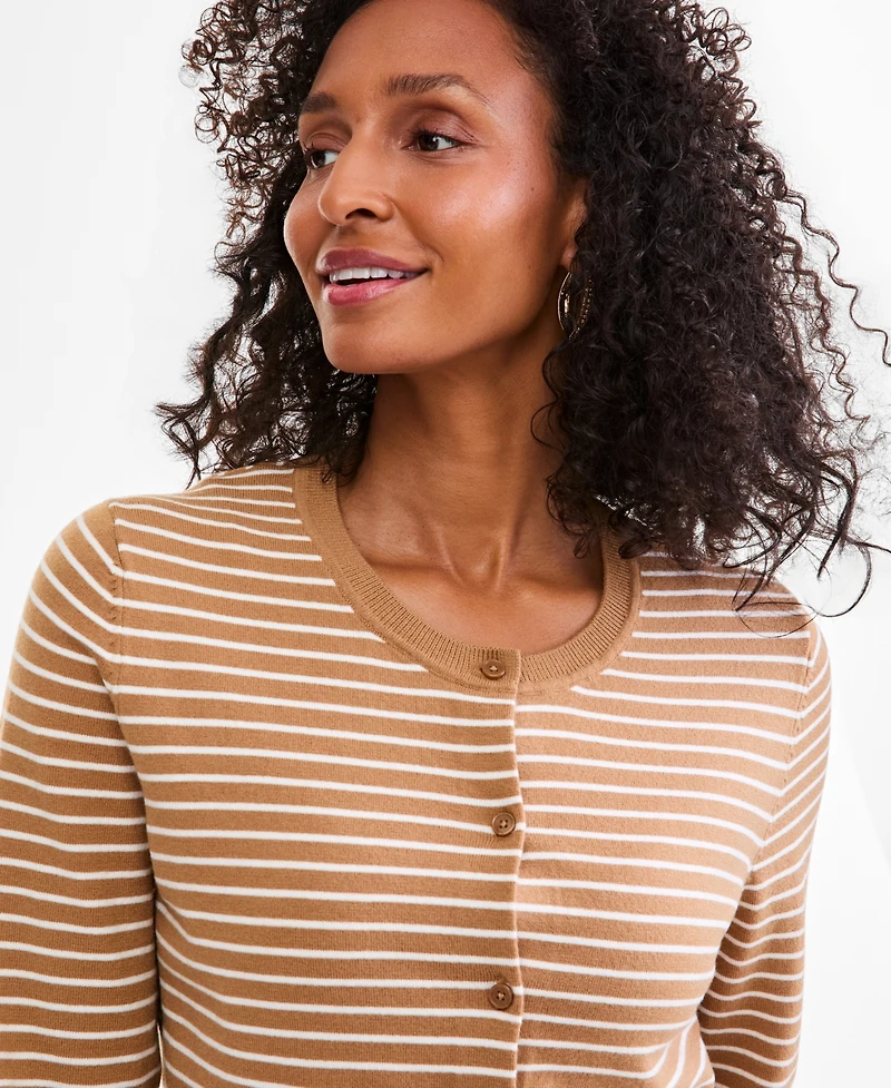 Style & Co Women's Striped Button-Down Cardigan Sweater, Macy's Exclusive